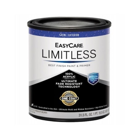 Gourmetgalley 1 qt. EasyCare Limitless Exterior Latex House Satin Paint & Primer White GO3863609